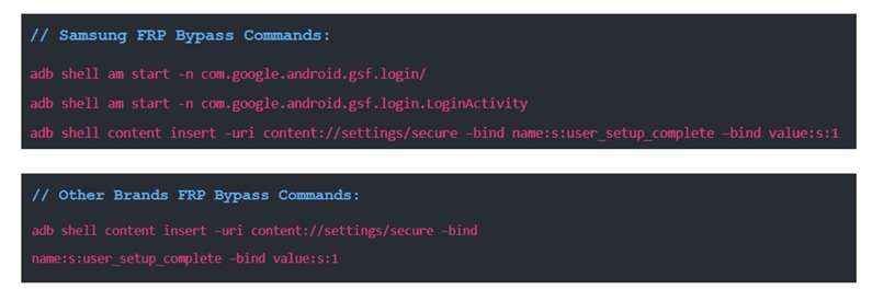 frp bypass commands