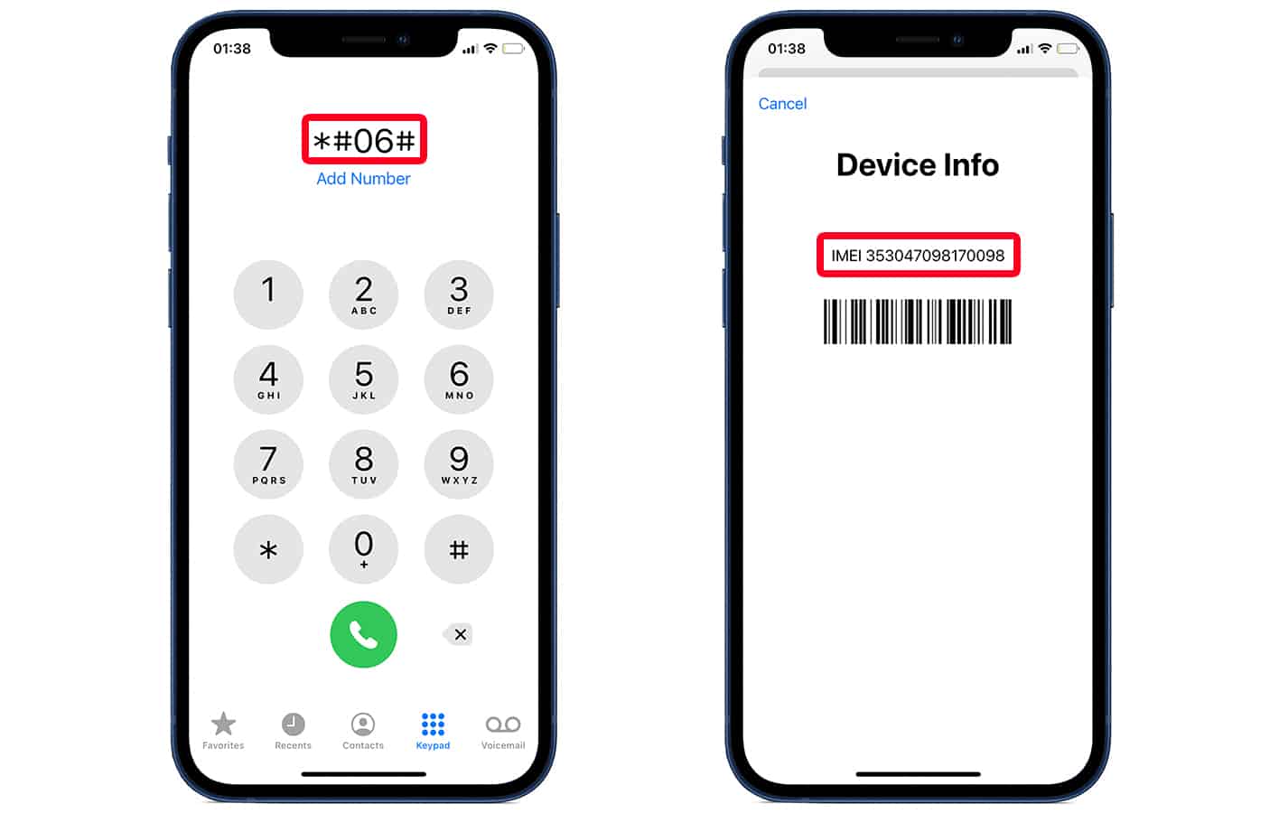 find imei of device