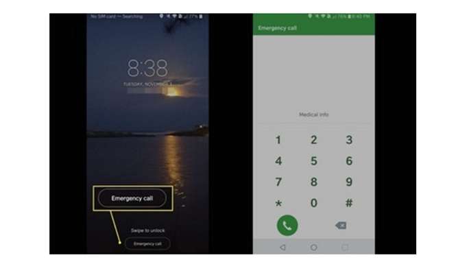emergency call interface