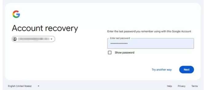 google account recovery