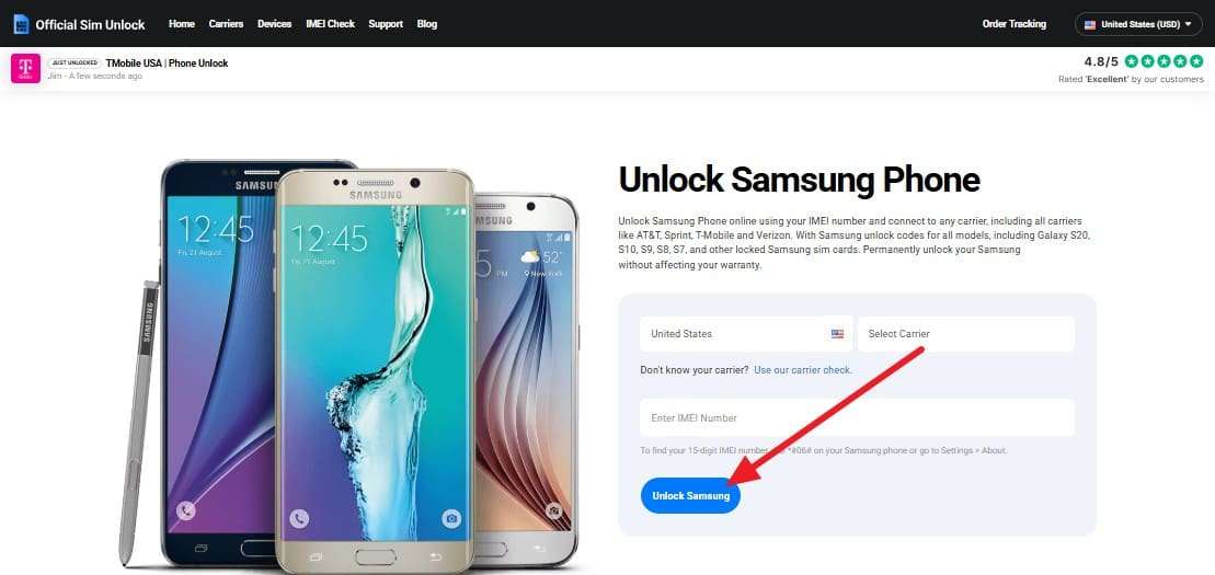 choose the unlock android option