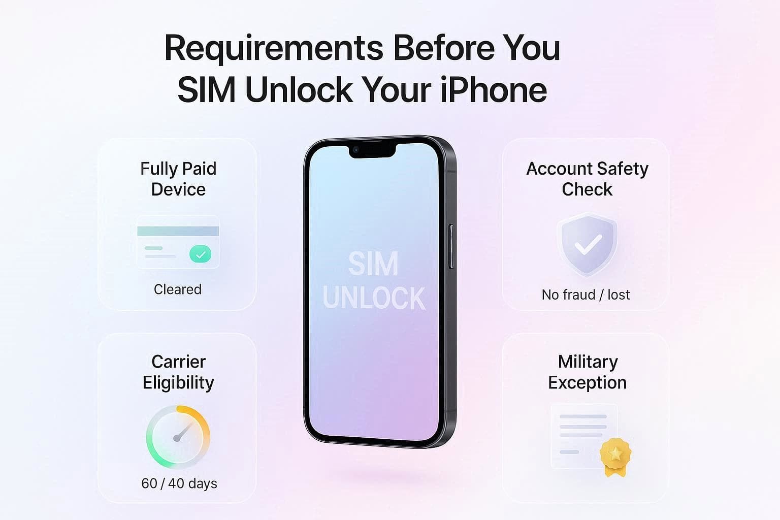 requirements to unlock sim