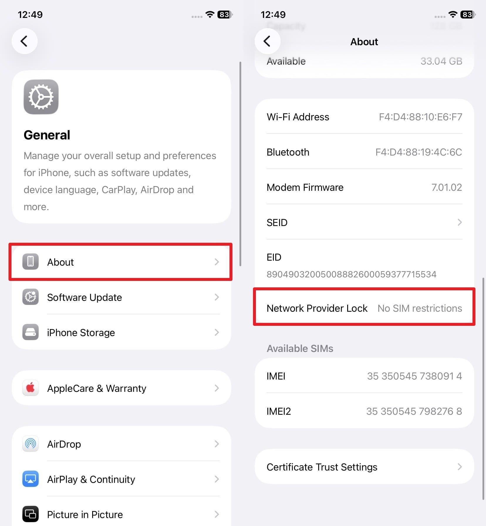 see the provider lock detail