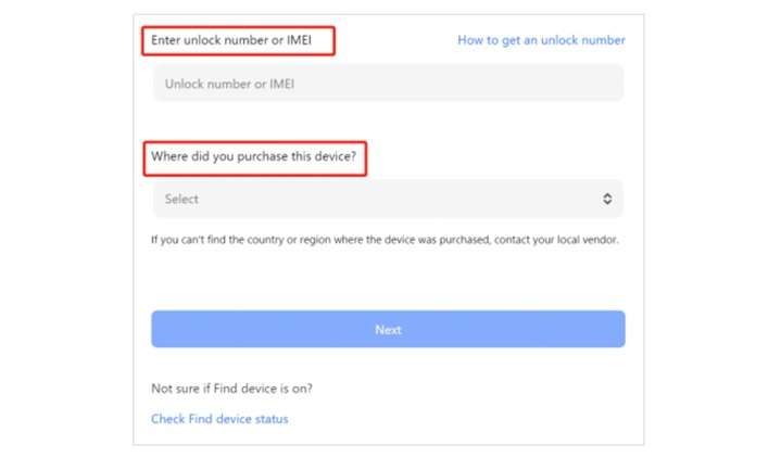 mi account unlock via imei