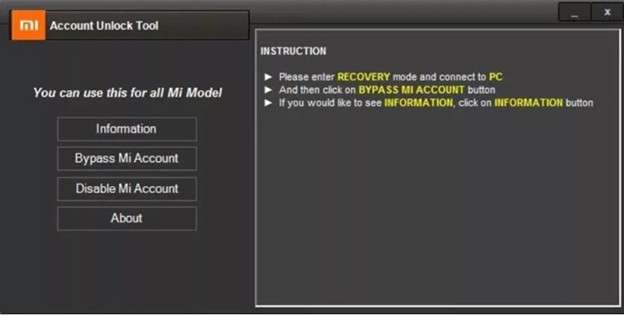 mi account bypass tool
