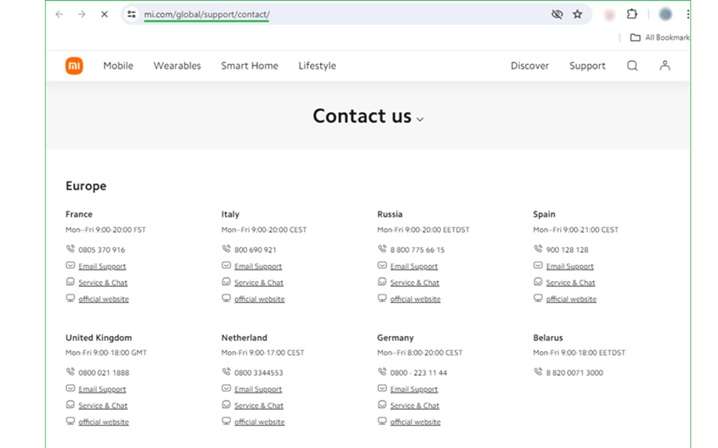 contact mi support