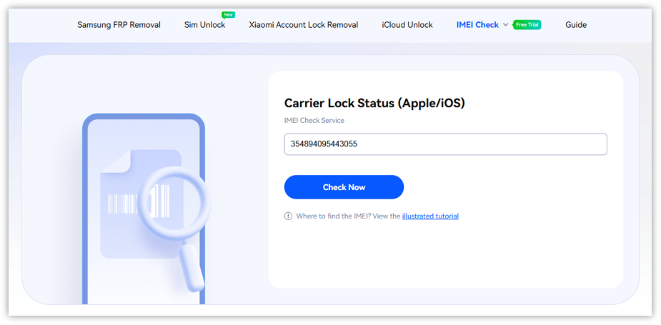 Enter Your IMEI Number
