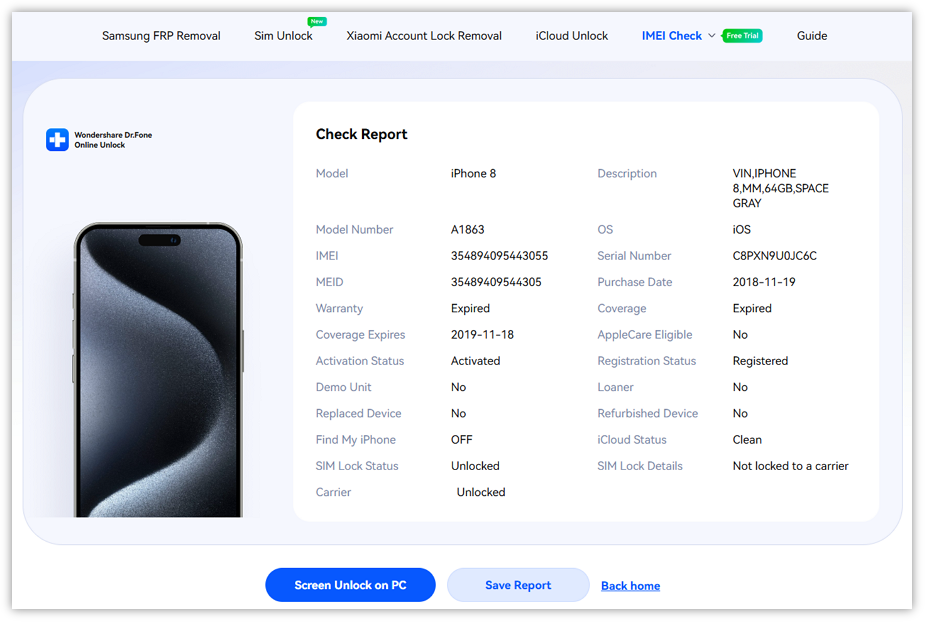 Get Your Report and Save It