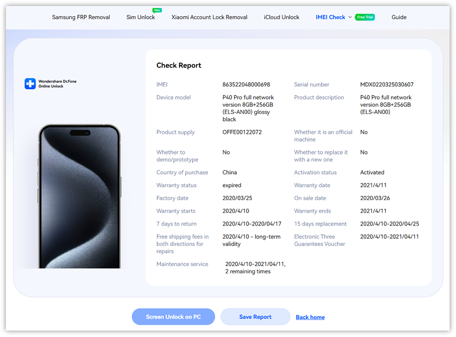 Get Your Report and Save It
