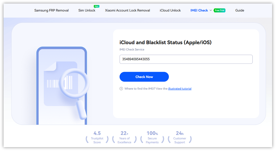 Enter Your IMEI Number