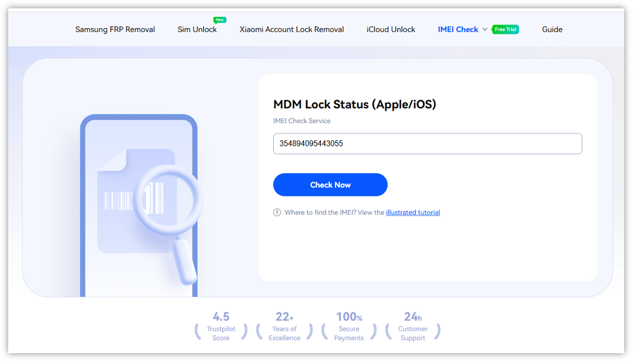 Enter Your IMEI Number