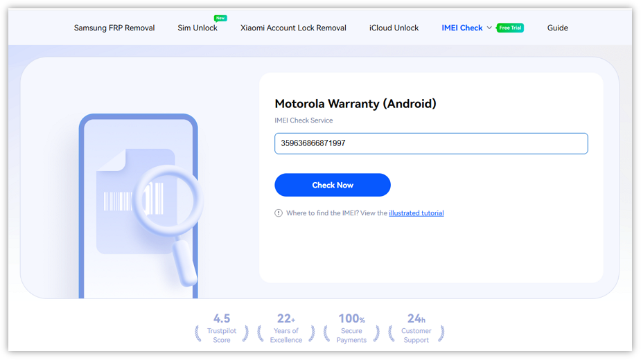 Enter Your IMEI Number