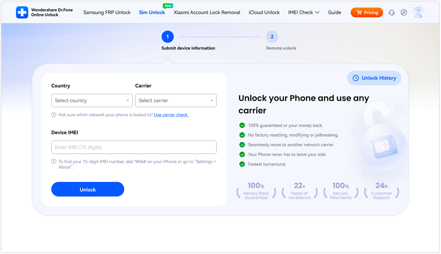 submit the device information