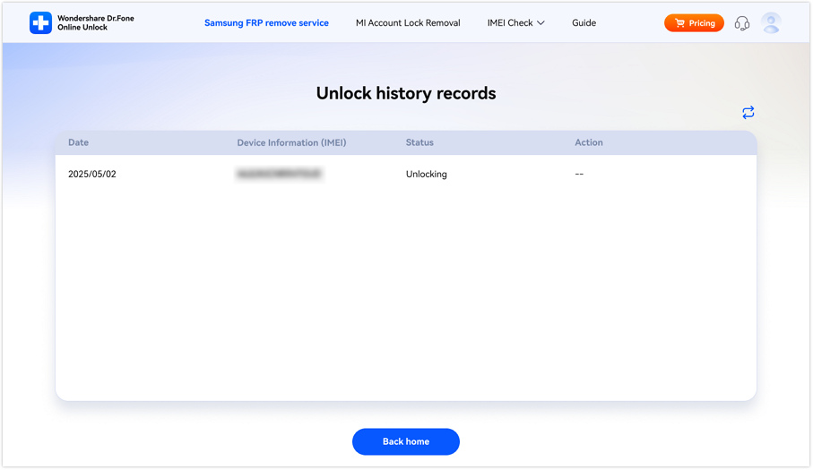 check the unlock result