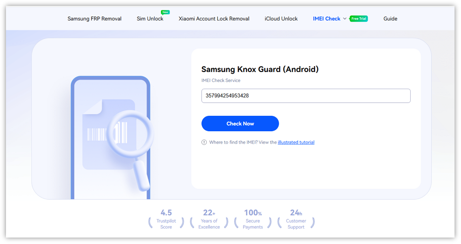 Enter Your IMEI Number