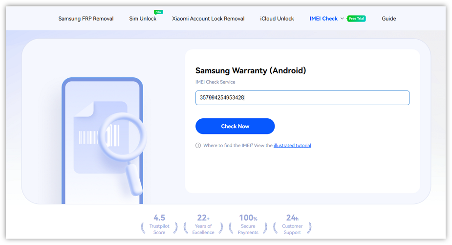 Enter Your IMEI Number